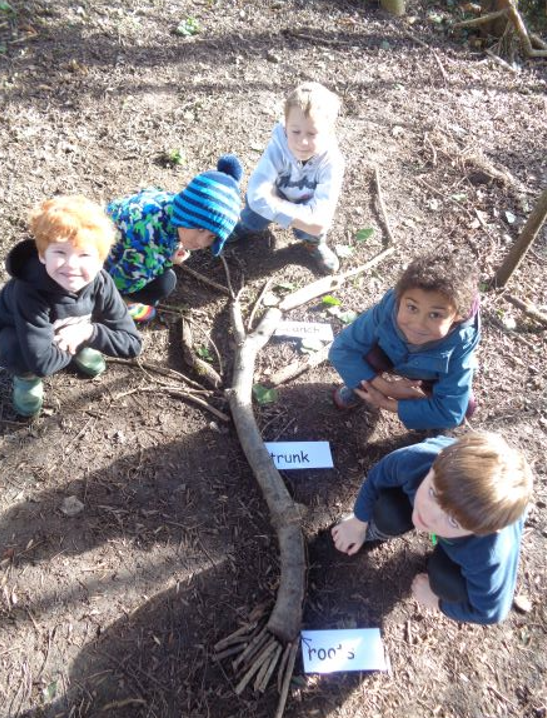 Children workign outdoors